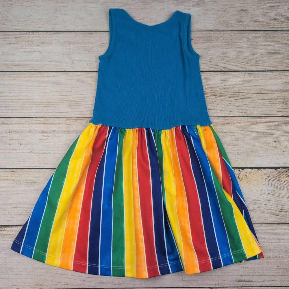 Kids Crayola‎ Rainbow Dress Blue Tank Top Skirt Outfit Size 6